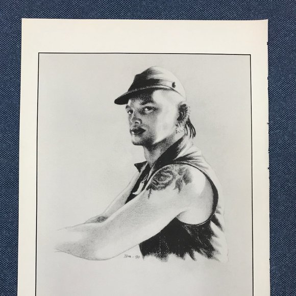 Art Page/Print TOM of FINLAND Art Book - Retrospective #2 1989 Nipple Ring TF184 - Picture 2 of 4